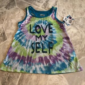 NWT SLEEP ON IT blue colorful tie-dye love myself girls shirt size 7